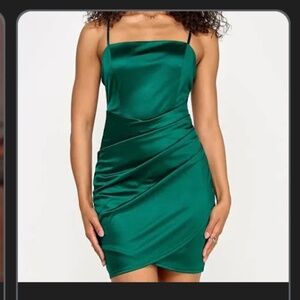 Emerald bodycon short night out dress